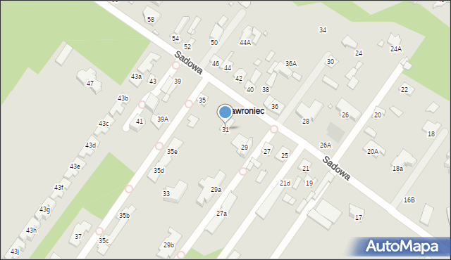 Konstancin-Jeziorna, Sadowa, 31, mapa Konstancin-Jeziorna