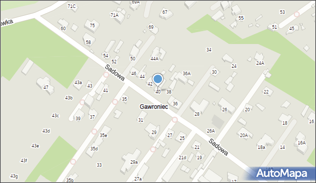 Konstancin-Jeziorna, Sadowa, 40, mapa Konstancin-Jeziorna