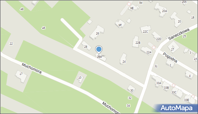 Konstancin-Jeziorna, Saneczkowa, 28A, mapa Konstancin-Jeziorna