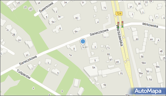 Konstancin-Jeziorna, Saneczkowa, 7, mapa Konstancin-Jeziorna