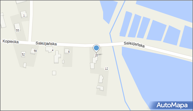 Kopiec, Salezjańska, 10, mapa Kopiec