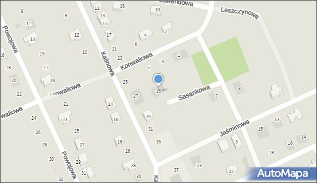 Kościerzyna, Sasankowa, 15, mapa Kościerzyna