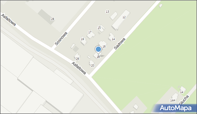 Kostrzyn nad Odrą, Sadowa, 18, mapa Kostrzyn nad Odrą