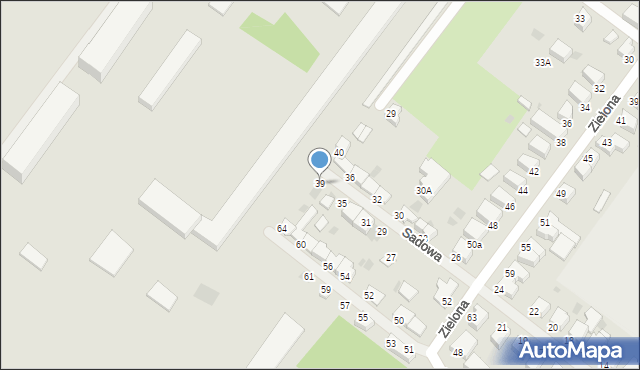 Koszalin, Sadowa, 39, mapa Koszalina