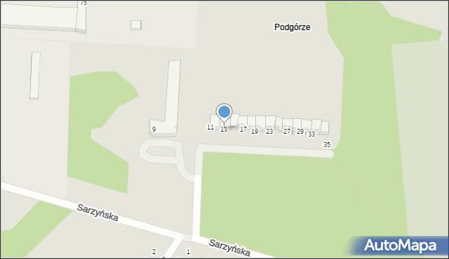 Koszalin, Sarzyńska, 13, mapa Koszalina