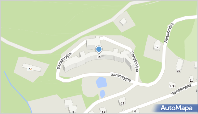 Kowary, Sanatoryjna, 15, mapa Kowary