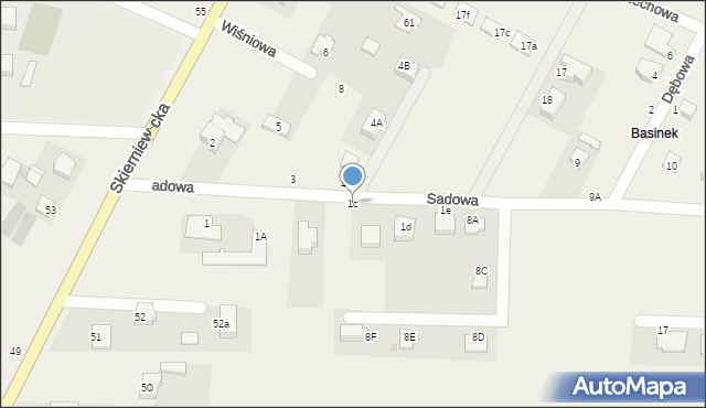 Kozłów Biskupi, Sadowa, 1c, mapa Kozłów Biskupi