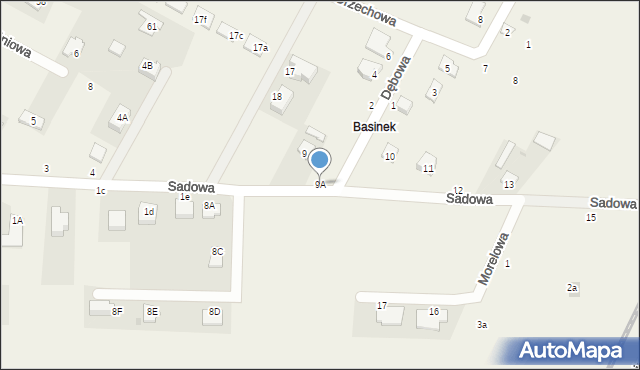 Kozłów Biskupi, Sadowa, 9A, mapa Kozłów Biskupi