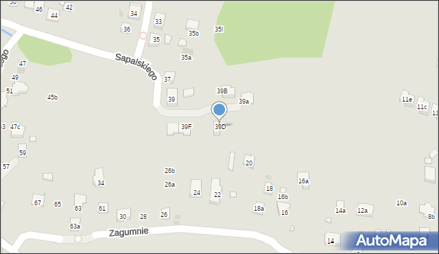 Kraków, Sapalskiego Franciszka, 39D, mapa Krakowa