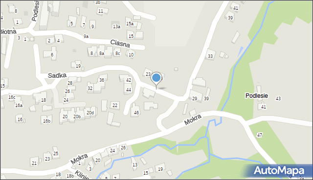 Kraków, Sadka, 48, mapa Krakowa