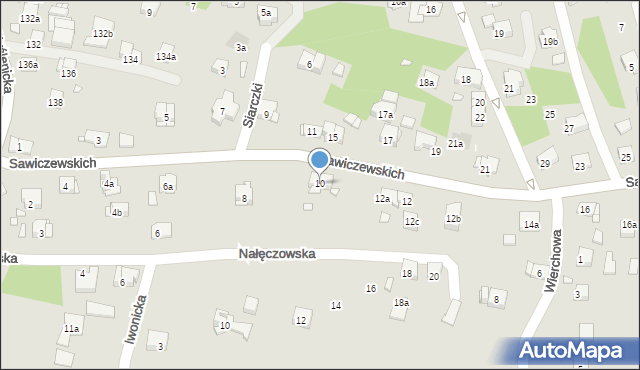 Kraków, Sawiczewskich Józefa i Floriana, 10, mapa Krakowa