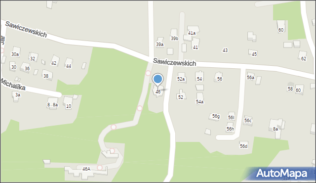 Kraków, Sawiczewskich Józefa i Floriana, 46, mapa Krakowa