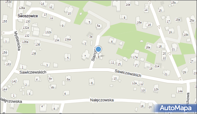 Kraków, Sawiczewskich Józefa i Floriana, 9, mapa Krakowa