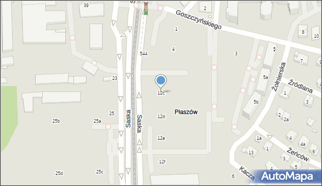 Kraków, Saska, 12c, mapa Krakowa