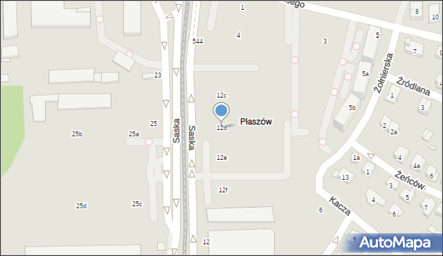 Kraków, Saska, 12d, mapa Krakowa