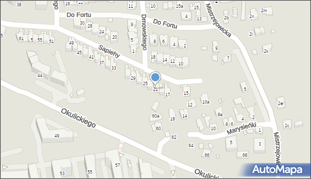 Kraków, Sapiehy Adama Stefana, ks. kard., 21, mapa Krakowa