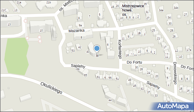 Kraków, Sapiehy Adama Stefana, ks. kard., 38, mapa Krakowa
