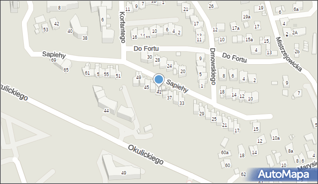 Kraków, Sapiehy Adama Stefana, ks. kard., 41, mapa Krakowa