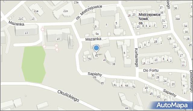 Kraków, Sapiehy Adama Stefana, ks. kard., 42, mapa Krakowa