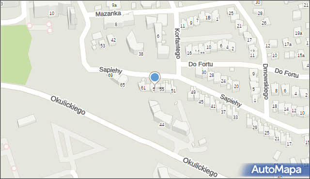 Kraków, Sapiehy Adama Stefana, ks. kard., 57, mapa Krakowa