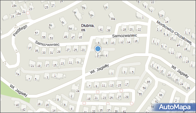 Kraków, Samozwaniec Magdaleny, 2, mapa Krakowa