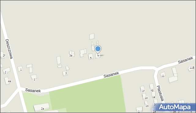 Kraków, Sasanek, 7, mapa Krakowa