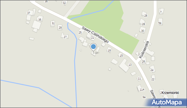 Kraków, Sawy-Calińskiego Józefa, 21, mapa Krakowa