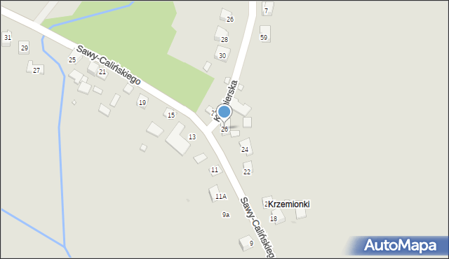 Kraków, Sawy-Calińskiego Józefa, 26, mapa Krakowa