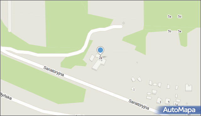 Krasnobród, Sanatoryjna, 2a, mapa Krasnobród