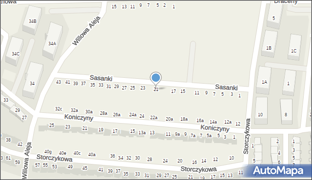 Kręczki, Sasanki, 21, mapa Kręczki