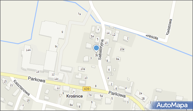 Krośnice, Sanatoryjna, 3b, mapa Krośnice