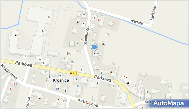 Krośnice, Sanatoryjna, 6, mapa Krośnice