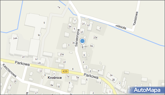 Krośnice, Sanatoryjna, 8, mapa Krośnice