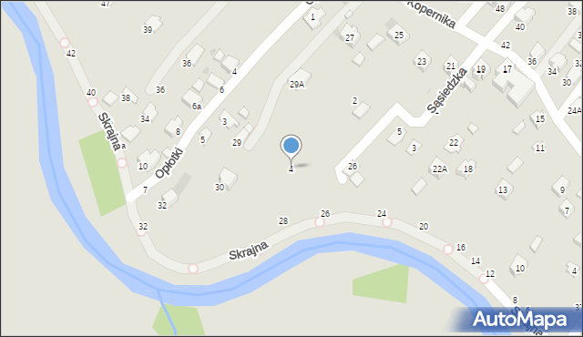 Krosno, Sąsiedzka, 4, mapa Krosna