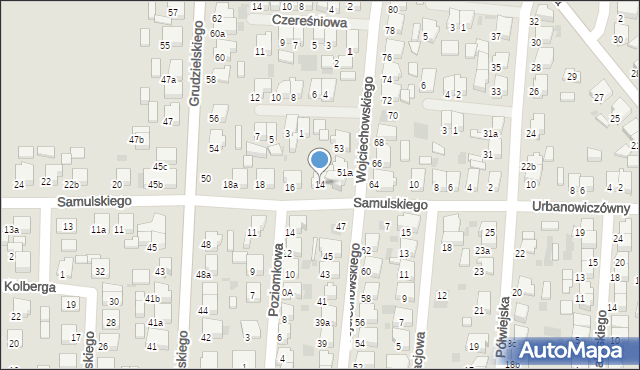 Krotoszyn, Samulskiego, 14, mapa Krotoszyna