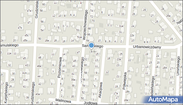 Krotoszyn, Samulskiego, 7, mapa Krotoszyna