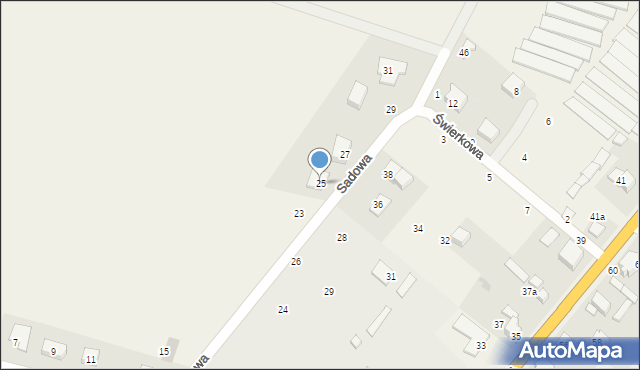 Księginice, Sadowa, 25, mapa Księginice