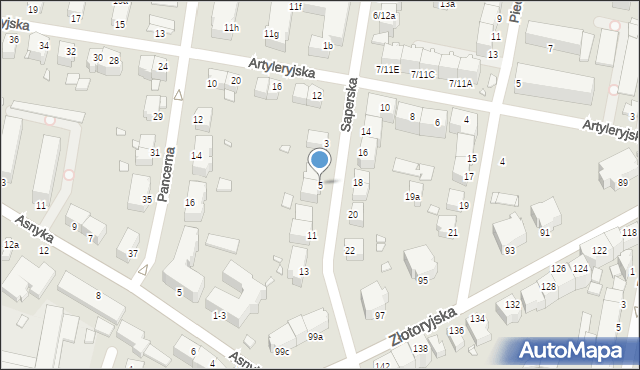 Legnica, Saperska, 5, mapa Legnicy