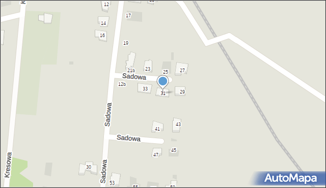 Leszno, Sadowa, 31, mapa Leszno