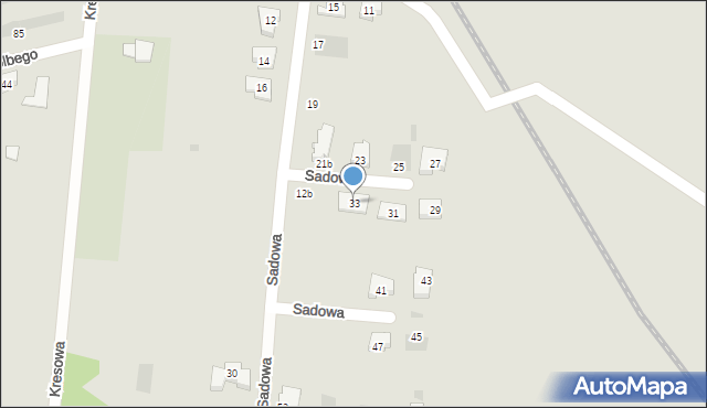 Leszno, Sadowa, 33, mapa Leszno