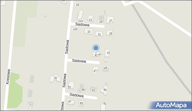 Leszno, Sadowa, 41, mapa Leszno