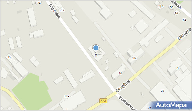 Leszno, Saperska, 23, mapa Leszno