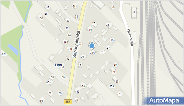 Lipa, Sandomierska, 23A, mapa Lipa