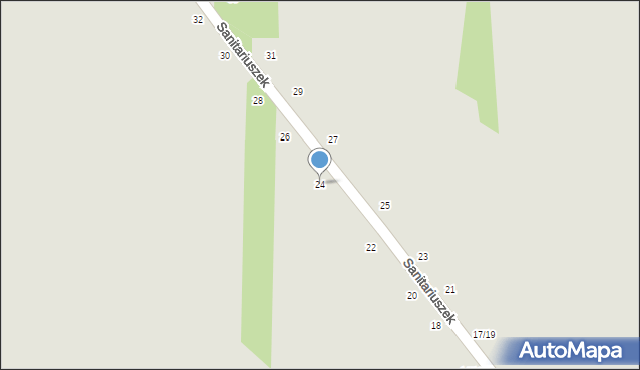 Łódź, Sanitariuszek, 24, mapa Łodzi