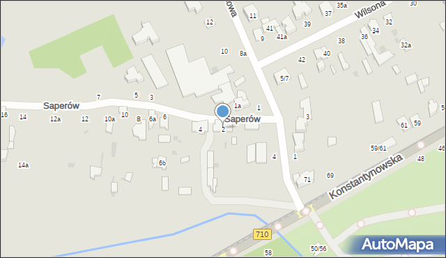 Łódź, Saperów, 2, mapa Łodzi