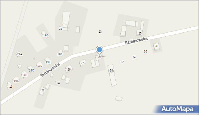 Łowęcin, Sarbinowska, 28, mapa Łowęcin