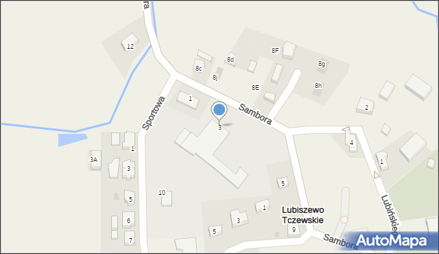Lubiszewo Tczewskie, Sambora, 3, mapa Lubiszewo Tczewskie