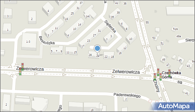 Lublin, Sądecka, 24, mapa Lublina