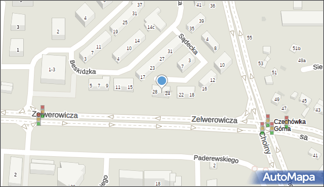 Lublin, Sądecka, 26, mapa Lublina