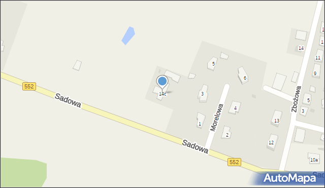 Łysomice, Sadowa, 14c, mapa Łysomice